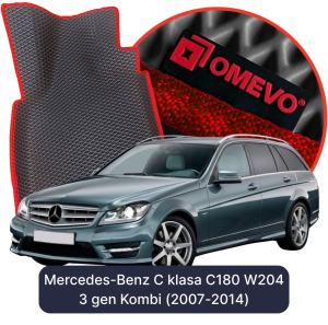 OMEVO 5D Pro EVA Fußmatten für Mercedes-Benz C-Klasse C180 W204 3 gen Kombi (2007-2014)