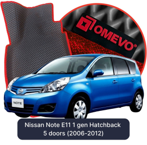OMEVO 5D Pro EVA Fußmatten für Nissan Note E11 1. Generation Hatchback 5 Türen (2006-2012)