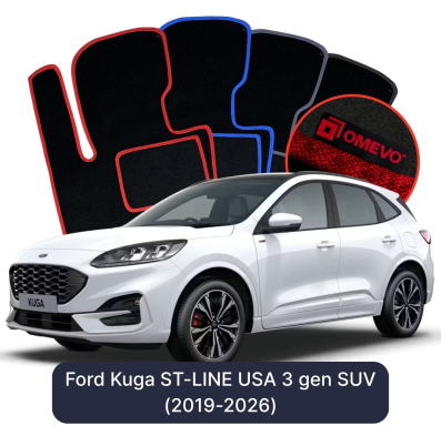 Velours-Autofußmatten OMEVO für Ford Kuga ST-LINE USA 3 gen SUV (2019-2026)