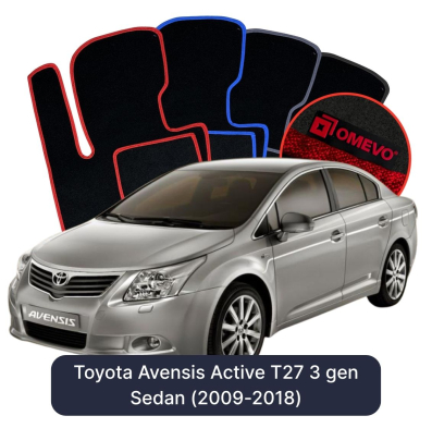 Velours-Autofußmatten OMEVO für Toyota Avensis Active T27 3 gen Limousine (2009-2018)