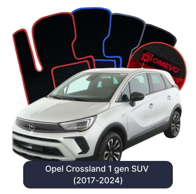 Velours-Autofußmatten OMEVO für Opel Crossland  1 gen SUV (2017-2024)