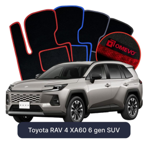 OMEVO Velours-Autofußmatten für Toyota RAV 4 GR Sport XA60 6 gen SUV (2025-2026)