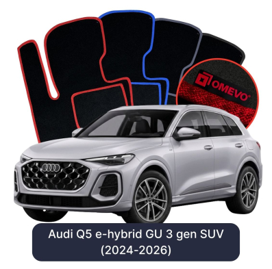 Velours-Autofußmatten OMEVO für Audi Q5 e-hybrid GU 3 gen SUV (2024-2026)