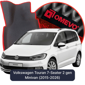 OMEVO 5D Pro EVA Fußmatten für Volkswagen Touran 7-Sitzer 2. gen Minivan (2015-2026)