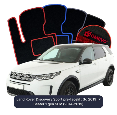 Velours-Autofußmatten OMEVO für Land Rover Discovery Sport Vorfacelift (bis 2019) 7-Sitzer 1 gen SUV (2014-2019)