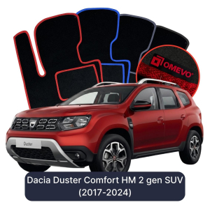 OMEVO Velours-Autofußmatten für Dacia Duster Comfort HM 2 gen SUV (2017-2024)