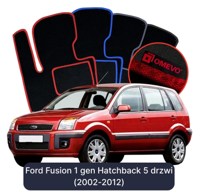 Velours-Autofußmatten OMEVO für Ford Fusion 1 gen Kompakt 5 Türer (2002-2012)