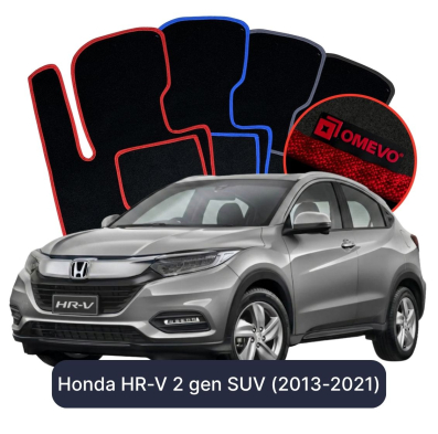 Velours-Autofußmatten OMEVO für Honda HR-V 2 gen SUV (2013-2021)