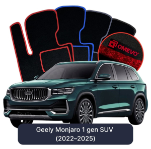 OMEVO Velours-Autofußmatten für Geely Monjaro 1 gen SUV (2022–2025)