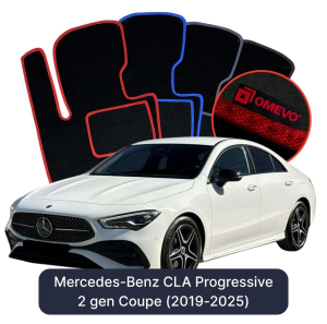 OMEVO Velours-Autofußmatten für Mercedes-Benz CLA Progressive 2 gen Coupe (2019-2025)