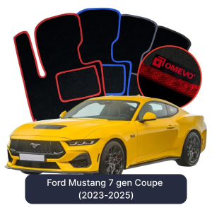 OMEVO Velours-Autofußmatten für Ford Mustang 7 gen Coupe (2023-2025)