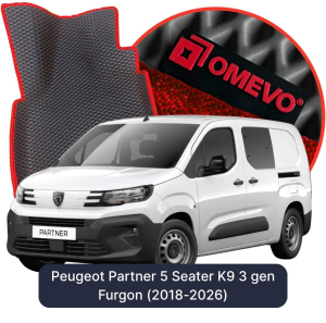 OMEVO 5D Pro EVA Fußmatten für Peugeot Partner 5-Sitzer K9 3 gen Kastenwagen (2018-2026)