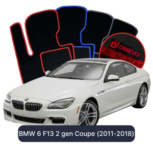 OMEVO Velours-Autofußmatten für BMW 6er F13 2 gen Coupe (2011-2018)
