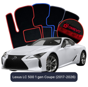OMEVO Velours-Autofußmatten für Lexus LC 500 1 gen Coupe (2017-2025)