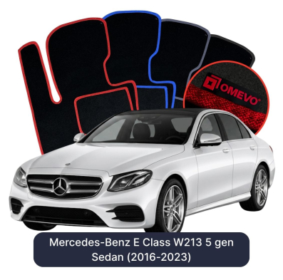 Velours-Autofußmatten OMEVO für Mercedes-Benz E-Klasse W213 5 gen Limousine (2016-2023)