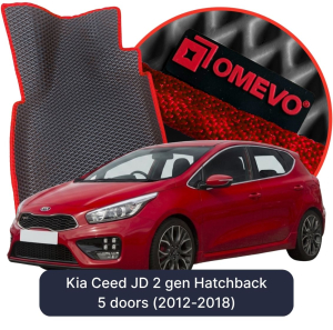 OMEVO 5D Pro EVA Fußmatten für Kia Ceed JD 2 gen Kompakt 5 Türer (2012-2018)