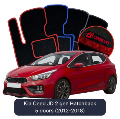 Velours-Autofußmatten OMEVO für Kia Ceed JD 2 gen Kompakt 5 Türer (2012-2018)