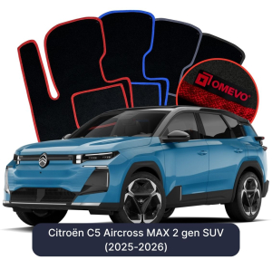 OMEVO Velours-Autofußmatten für Citroën C5 Aircross MAX 2 gen SUV (2025-2026)