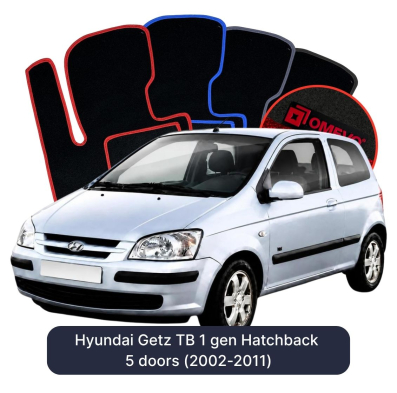 Velours-Autofußmatten OMEVO für Hyundai Getz TB 1 gen Kompakt 5 Türer (2002-2011)