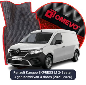 OMEVO 5D Pro EVA Fußmatten für Renault Kangoo EXPRESS L2 2-Sitzer 3 gen Kombi/Van 4 Türer (2021-2026)