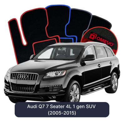 Velours-Autofußmatten OMEVO für Audi Q7 7-Sitzer 4L 1 gen SUV (2005-2015)