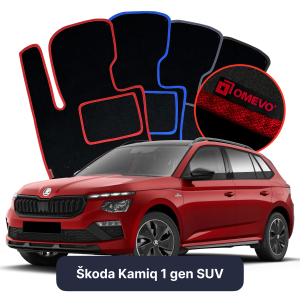 OMEVO Velours-Autofußmatten für Škoda Kamiq 1 gen SUV (2019-2025)