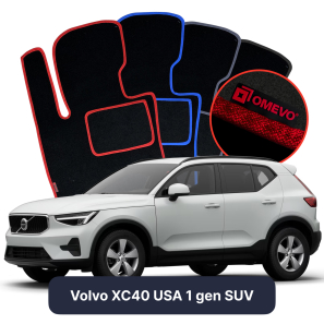Velours-Autofußmatten OMEVO für Volvo XC40 USA 1 gen SUV (2017–2025)