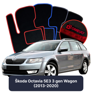 Velours-Autofußmatten OMEVO für Škoda Octavia 5E3 3 gen Kombi (2013-2020)