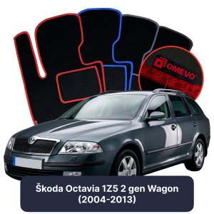 OMEVO Velours-Autofußmatten für Škoda Octavia 1Z5 2 gen Kombi (2004-2013)