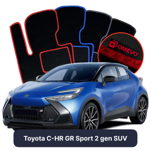 OMEVO Velours-Autofußmatten für Toyota C-HR GR Sport 2 gen SUV (2023-2025)