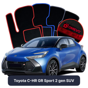 Velours-Autofußmatten OMEVO für Toyota C-HR GR Sport 2 gen SUV (2023-2025)
