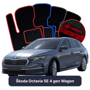 Velours-Autofußmatten OMEVO für Škoda Octavia 5E 4 gen Kombi (2019-2025)