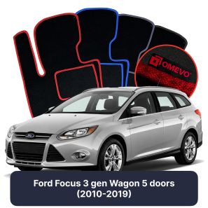 Velours-Autofußmatten OMEVO für Ford Focus 3 gen Kombi (2010-2019)