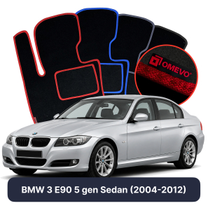 Velours-Autofußmatten OMEVO für BMW 3er E90 5 gen Limousine (2004-2012)