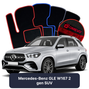 OMEVO Velours-Autofußmatten für Mercedes-Benz GLE W167 2 gen SUV (2019-2025)