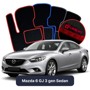 OMEVO Velours-Autofußmatten für Mazda 6 GJ 3 gen Limousine (2012-2025)