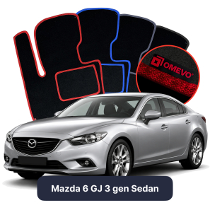 Velours-Autofußmatten OMEVO für Mazda 6 GJ 3 gen Limousine (2012-2025)