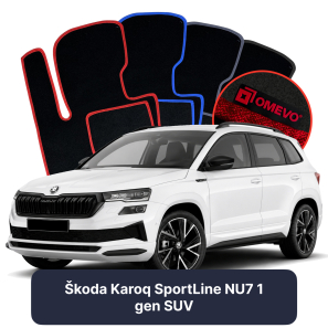 Velours-Autofußmatten OMEVO für Škoda Karoq SportLine NU7 1 gen SUV (2017-2025)