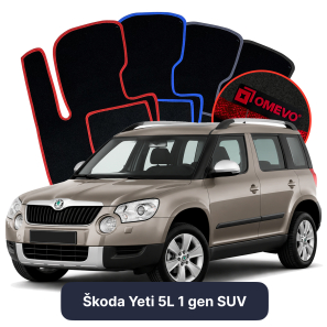 Velours-Autofußmatten OMEVO für Škoda Yeti 5L 1 gen SUV (2009-2017)