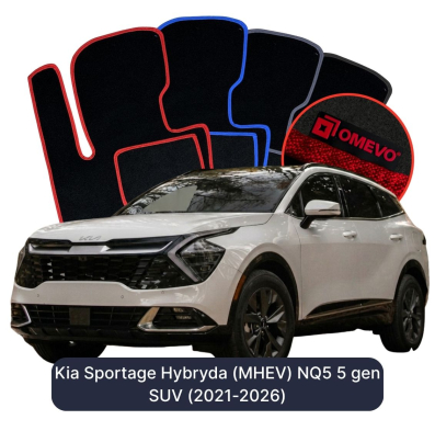 Velours-Autofußmatten OMEVO für Kia Sportage Hybryda (MHEV) NQ5 5 gen SUV (2021-2025)