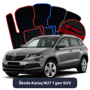 Velours-Autofußmatten OMEVO für Škoda Karoq NU7 1 gen SUV (2017-2025)