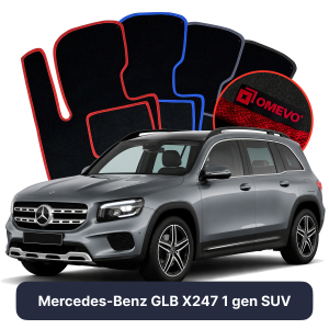 OMEVO Velours-Autofußmatten für Mercedes-Benz GLB X247 1 gen SUV (2019-2025)