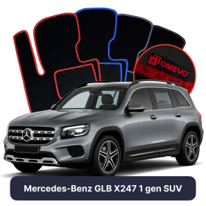 Velours-Autofußmatten OMEVO für Mercedes-Benz GLB X247 1 gen SUV (2019-2025)