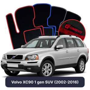 Velours-Autofußmatten OMEVO für Volvo XC90 1 gen SUV (2002-2016)