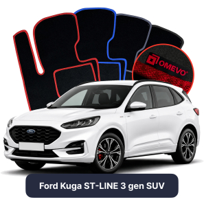 Velours-Autofußmatten OMEVO für Ford Kuga ST-LINE 3 gen SUV (2019-2025)