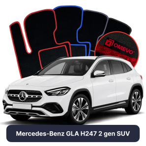 Velours-Autofußmatten OMEVO für Mercedes-Benz GLA H247 2 gen SUV (2020-2025)