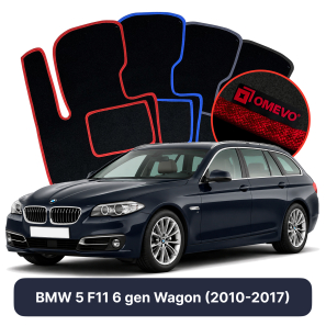 Velours-Autofußmatten OMEVO für BMW 5er F11 6 gen Kombi (2010-2017)
