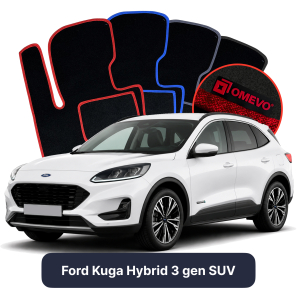 Velours-Autofußmatten OMEVO für Ford Kuga Titanium 3 gen SUV (2019-2025)