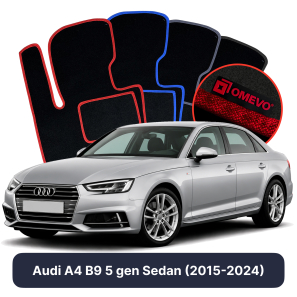 Velours-Autofußmatten OMEVO für Audi A4 B9 5 gen Limousine (2015-2024)