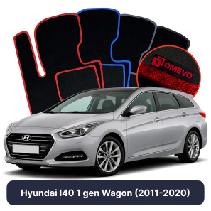 Velours-Autofußmatten OMEVO für Hyundai I40 1 gen Kombi (2011-2020)